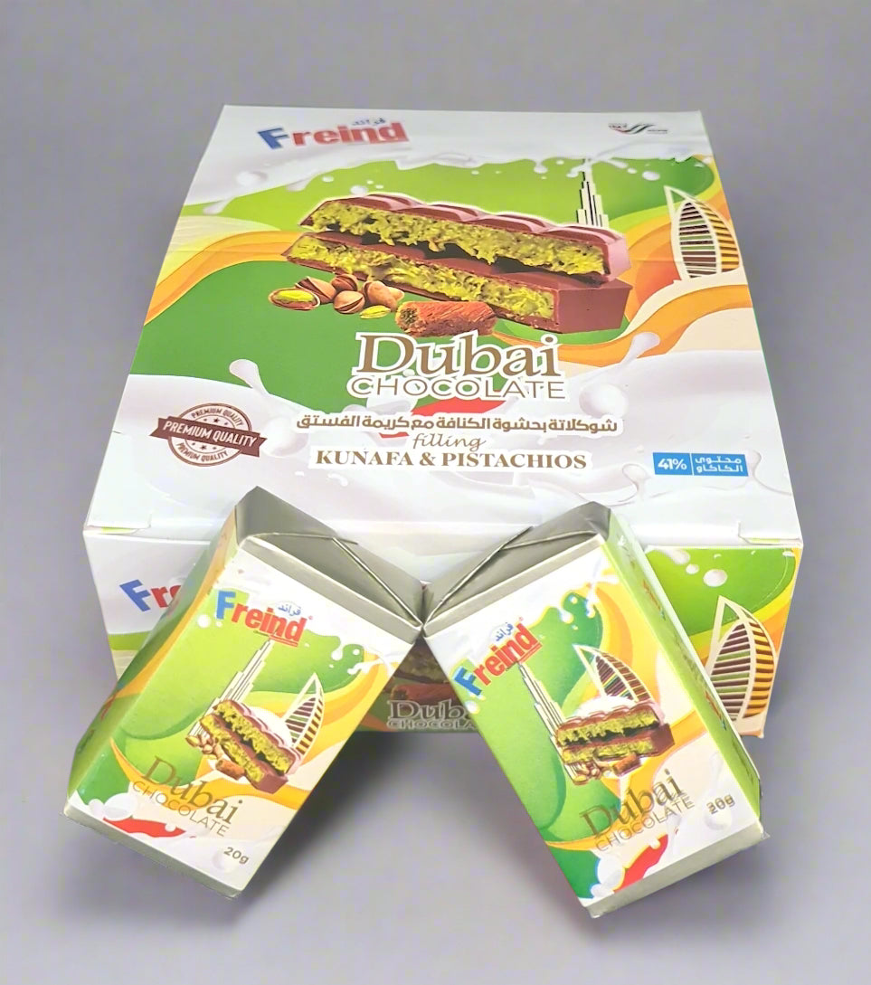 DUBAI CHOCOLATE BY FRIEND  20 GM (BOX 24 PC)