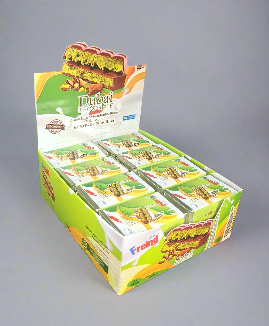 DUBAI CHOCOLATE BY FRIEND  20 GM (BOX 24 PC)